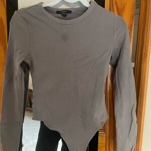 Forever 21 Gray Ribbed Bodysuit